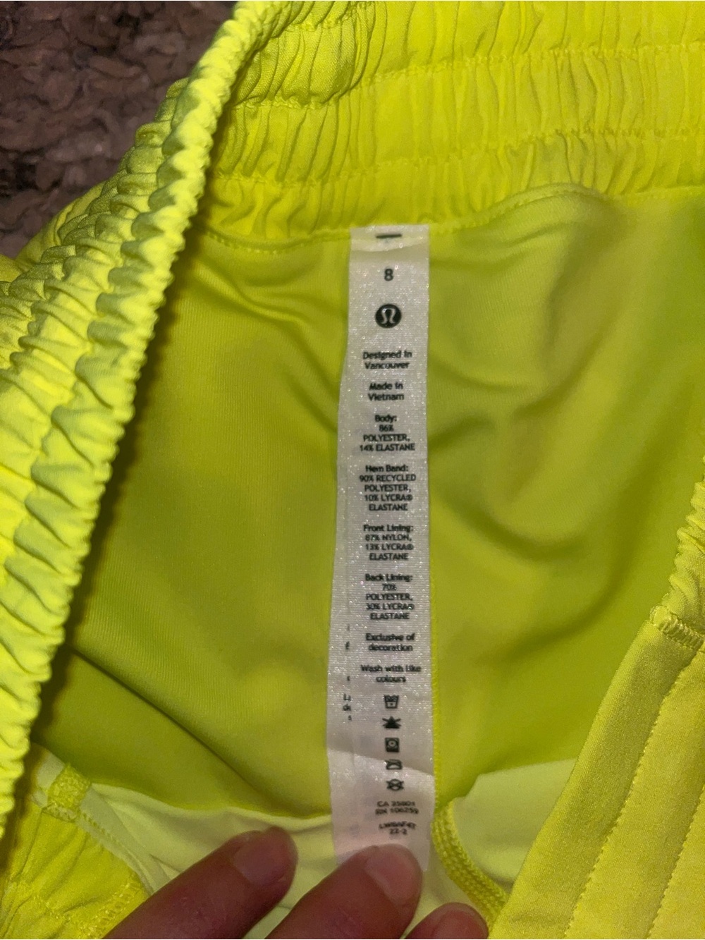 lululemon athletica Neon Yellow court rival high rise Women’s Athletic Skort - Picture 2 of 6